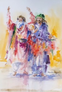 Abbas Kamangar, 15 x 22 Inch, Watercolor on Paper, Figurative Painting, AC-AK-016